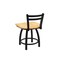Holland Bar Stool Co 18" Low Back Swivel Vanity Stool, Black Wrinkle, Nat Oak Seat 41118BWNatOak - alternate 3